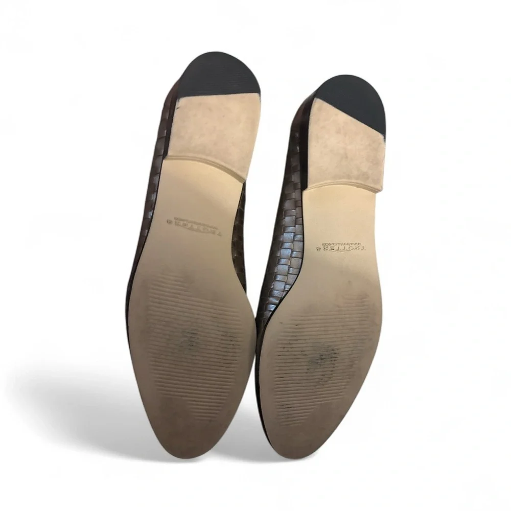 Trotters Liz Ballet Flat In Pewter, Size 8.5N, Excellent Condition